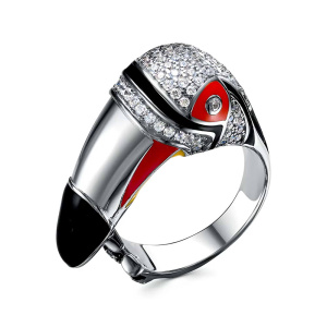 Кольцо HPR4076_KO_ENAM_WG (Ag 925)