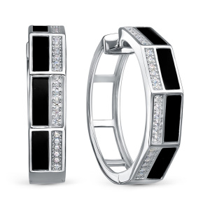 Серьги SE40196-BW_SR_OX_WG (Ag 925)