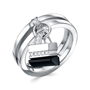 Кольцо R37456_KO_OX_WG (Ag 925)