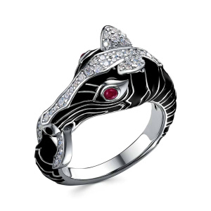 Кольцо HPR4062-1_KO_ENAM_WG (Ag 925)