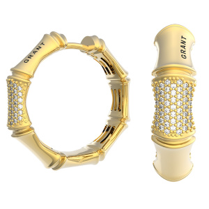 Серьги c бриллиантами 9601683 (Au 585)