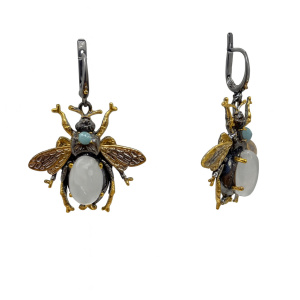 2Серьги Лунный камень