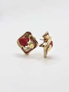 Серьги Graziella Forme12-RedWhite-EA-Y (Ag 925)